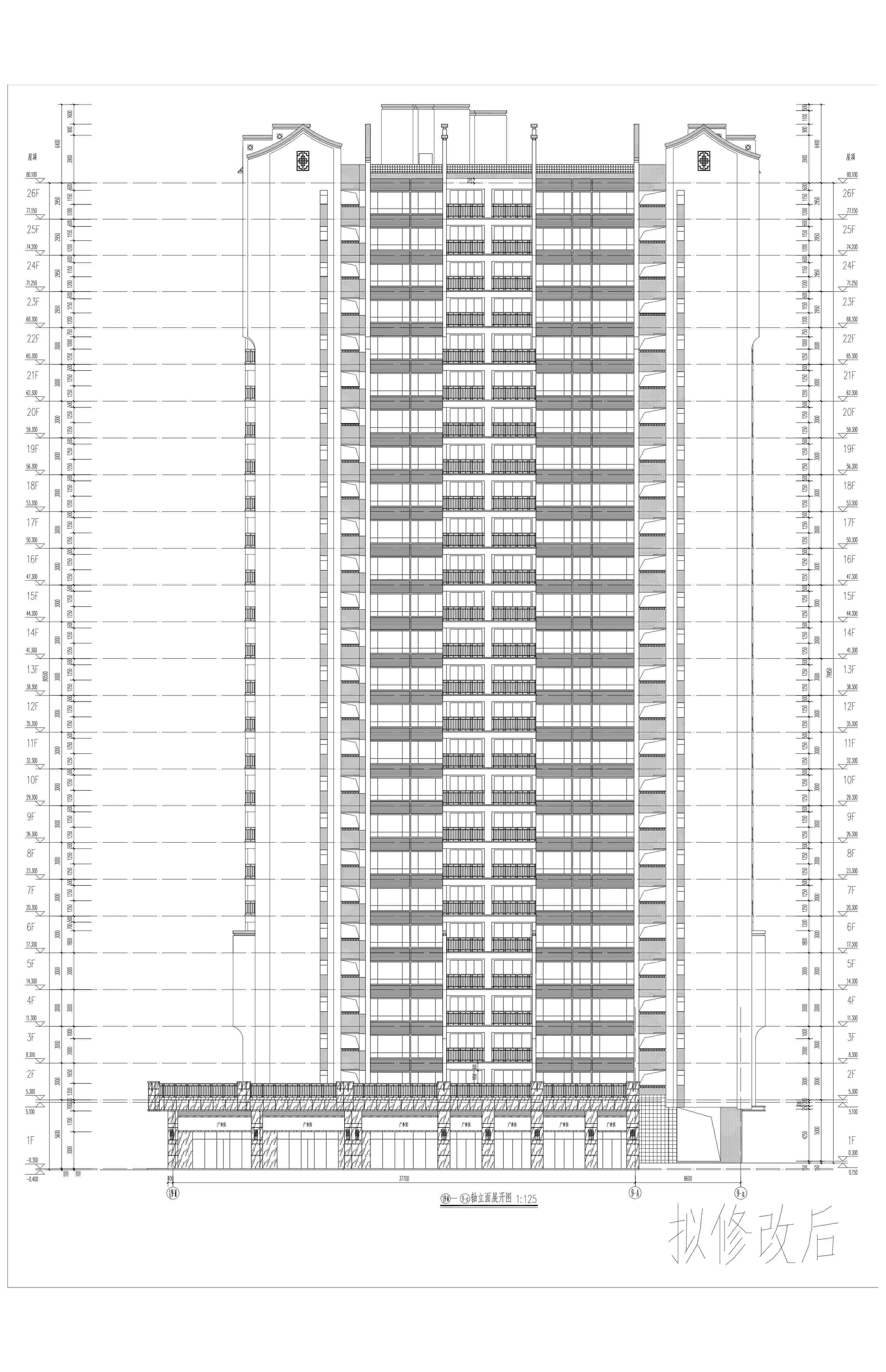 绿湖9#楼拟修改后轴立面展开图.jpg